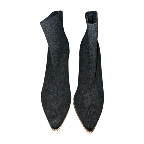 BCBGeneration Black Heeled Boots Sleek Sock-Like Design Size 8.5 - Picture 2 of 5